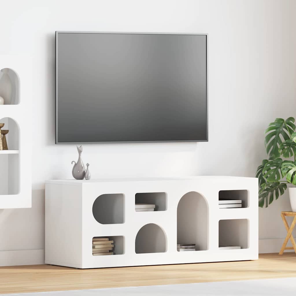 Cabinet TV Alb 100 x 35 x 40 cm Lemn compozit — imaginea 2