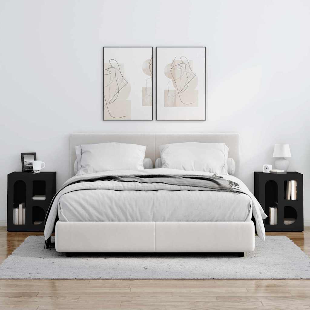 Noptiera 2 pcs Negru 40 x 35 x 50 cm Lemn compozit — imaginea 5