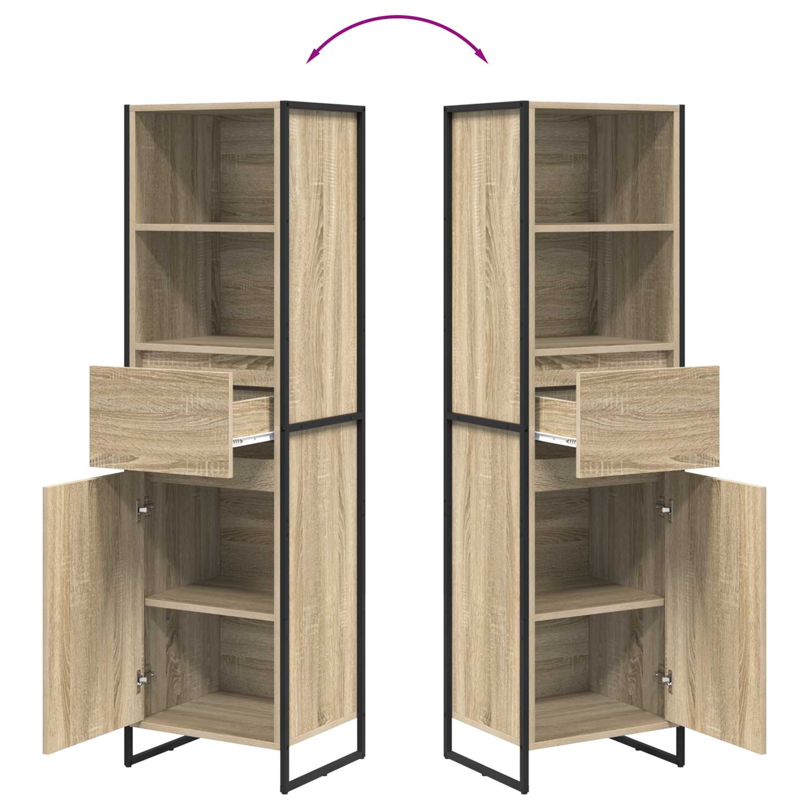 Dulap pentru carti Sonoma 43 x 36 x 150.5 cm Lemn compozit — imaginea 11