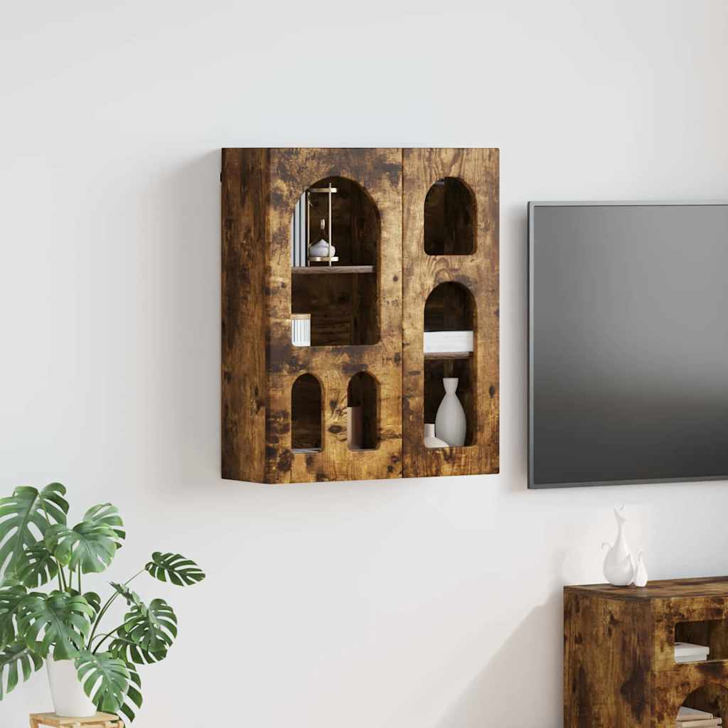 Dulap suspendat Stejar fumuriu 59 x 20 x 71.5 cm Lemn compozit — imaginea 2