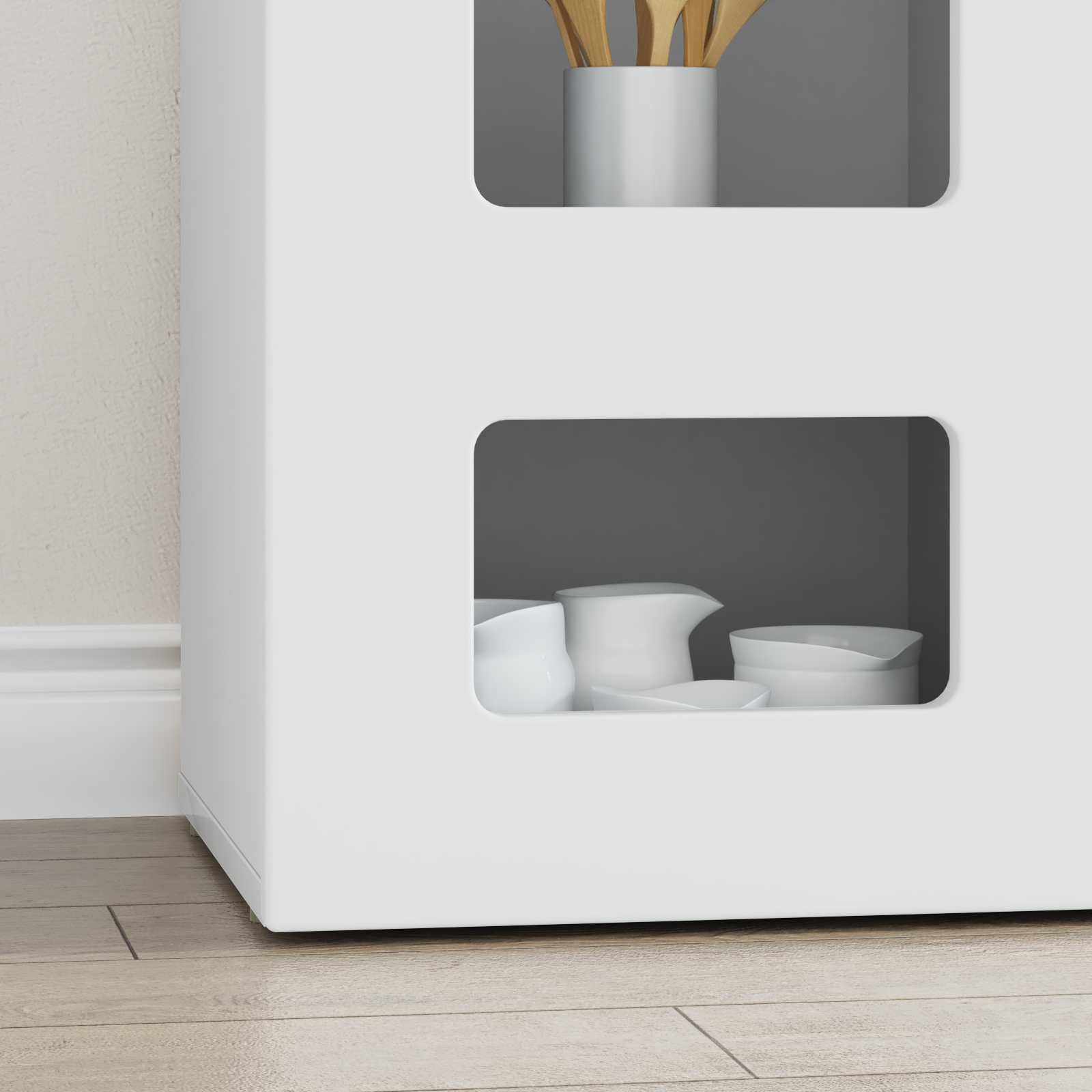 Bufet Alb 100 x 35 x 59 cm Lemn compozit — imaginea 5