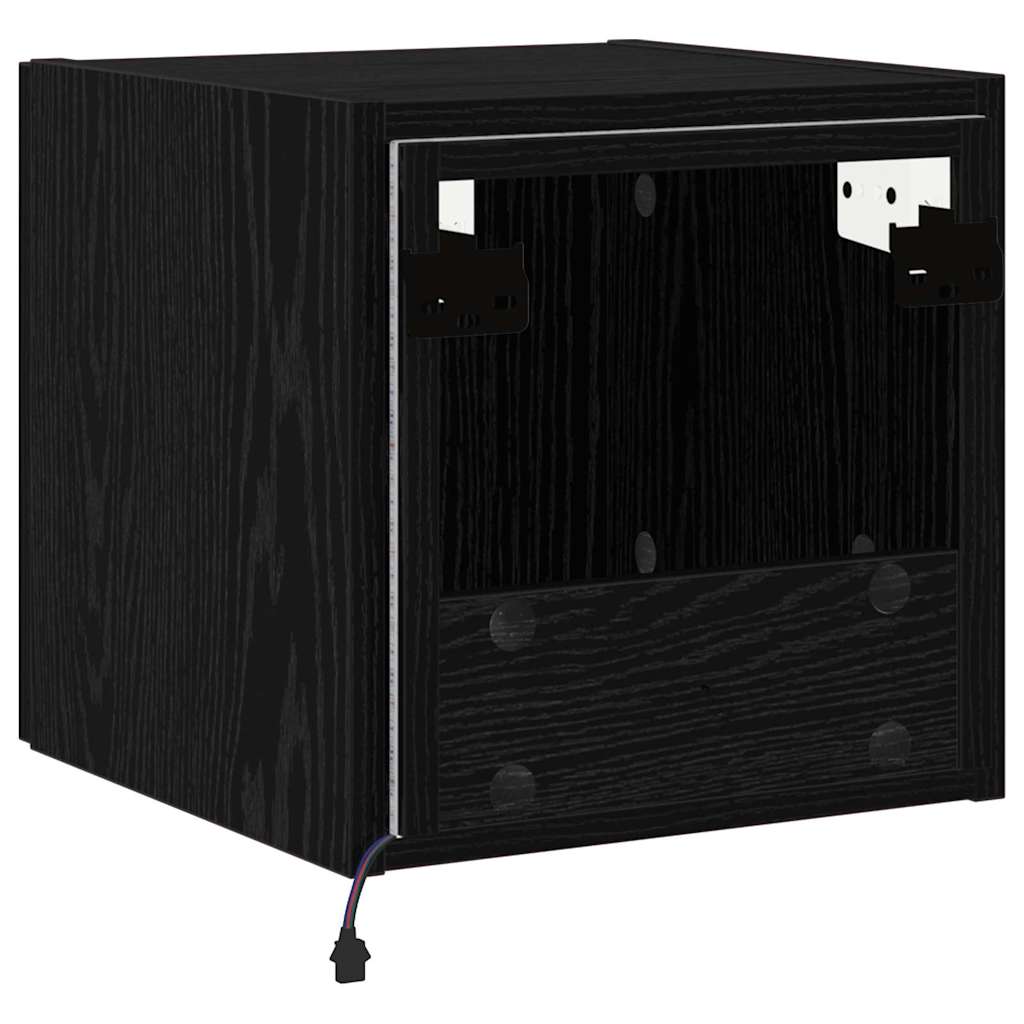 Dulap TV de perete Stejar Negru 30,5 x 35 x 30 cm Lemn compozit — imaginea 3
