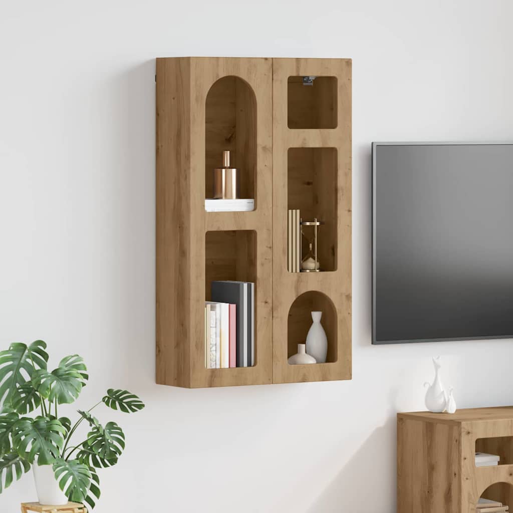 Dulap suspendat Stejar Artizanal 59 x 20 x 100 cm Lemn compozit — imaginea 2