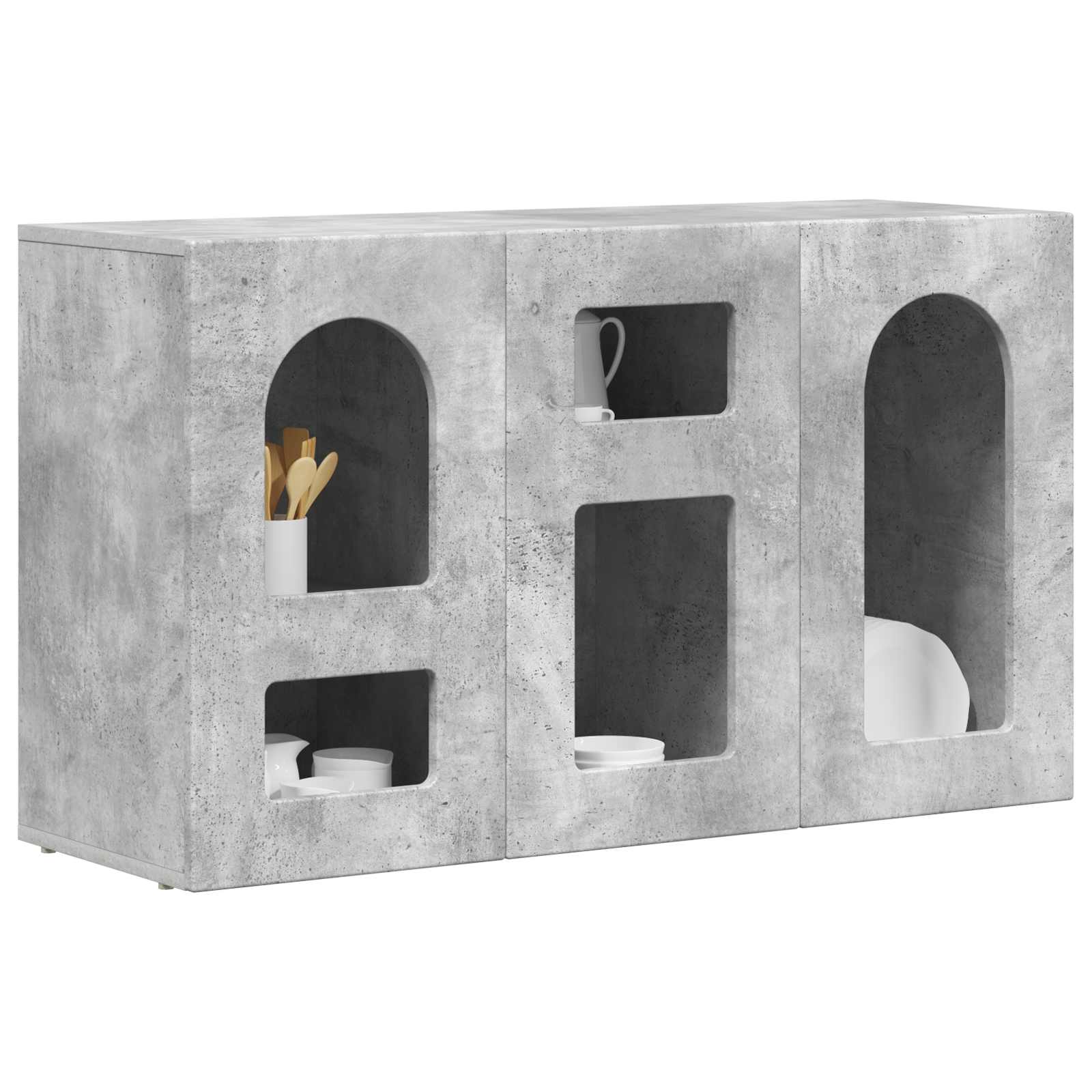 Bufet Gri din beton 100 x 35 x 59 cm Lemn compozit — imaginea 3