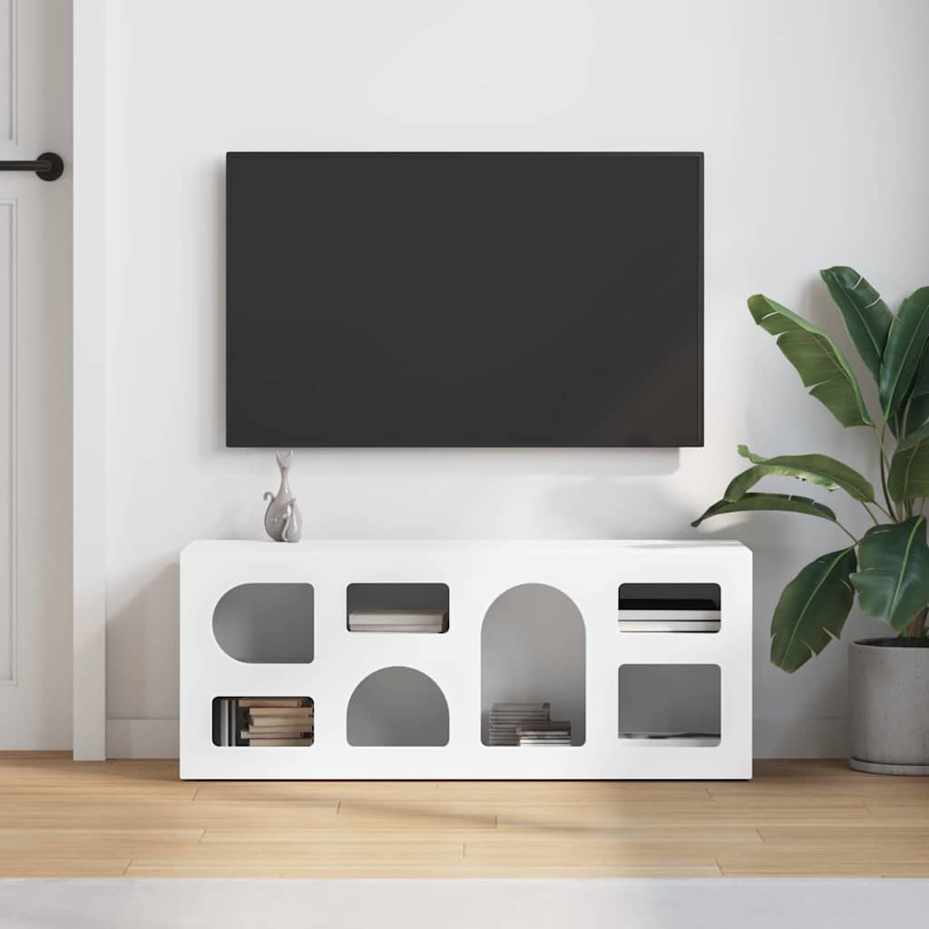 Cabinet TV Alb 100 x 35 x 40 cm Lemn compozit — imaginea 5