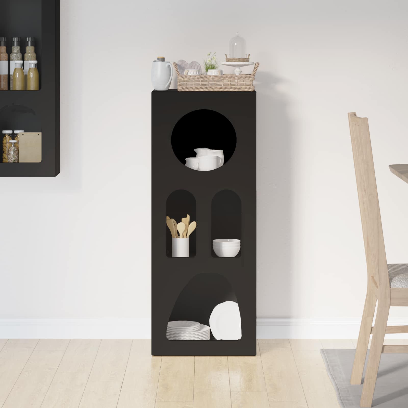 Bufet Negru 40 x 35 x 100.5 cm Lemn compozit — imaginea 4