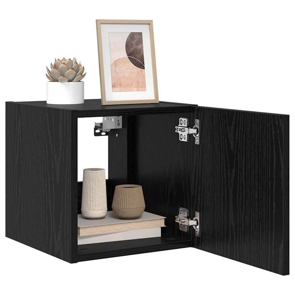 Dulap TV de perete Stejar Negru 30,5 x 35 x 30 cm Lemn compozit — imaginea 4