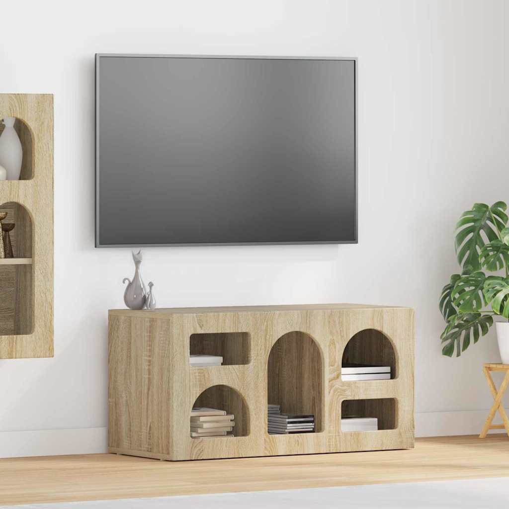 Cabinet TV Stejar Sonoma 80 x 35 x 40 cm Lemn compozit — imaginea 2