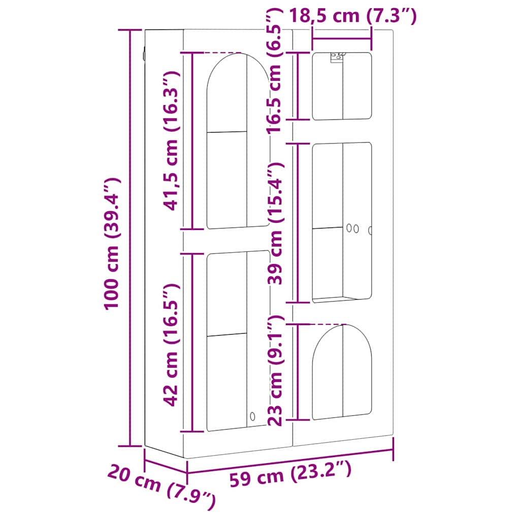 Dulap suspendat Stejar Sonoma 59 x 20 x 100 cm Lemn compozit — imaginea 11