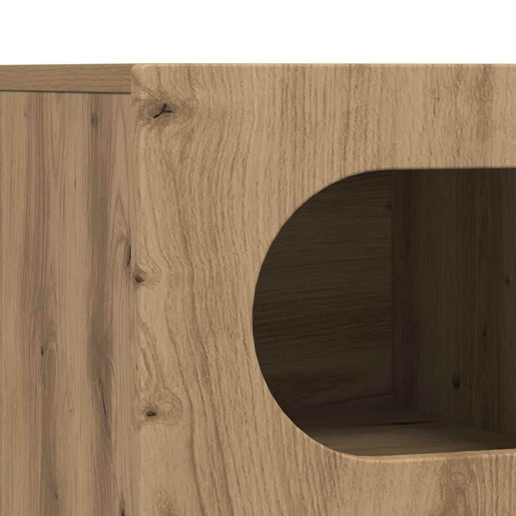 Cabinet TV Stejar Artizanal 60 x 35 x 40 cm Lemn compozit — imaginea 9