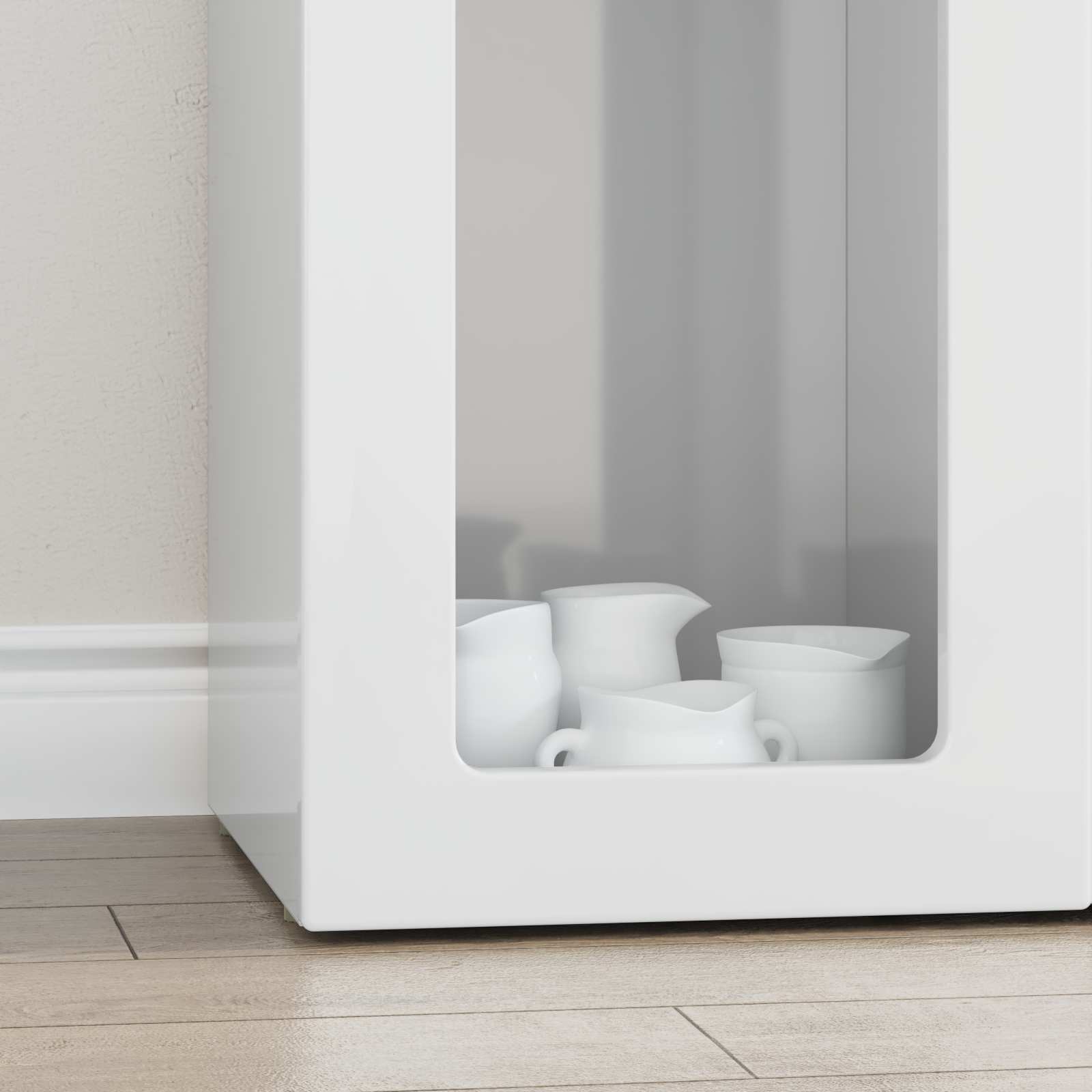 Bufet Alb lucios 59 x 35 x 100,5 cm Lemn compozit — imaginea 5