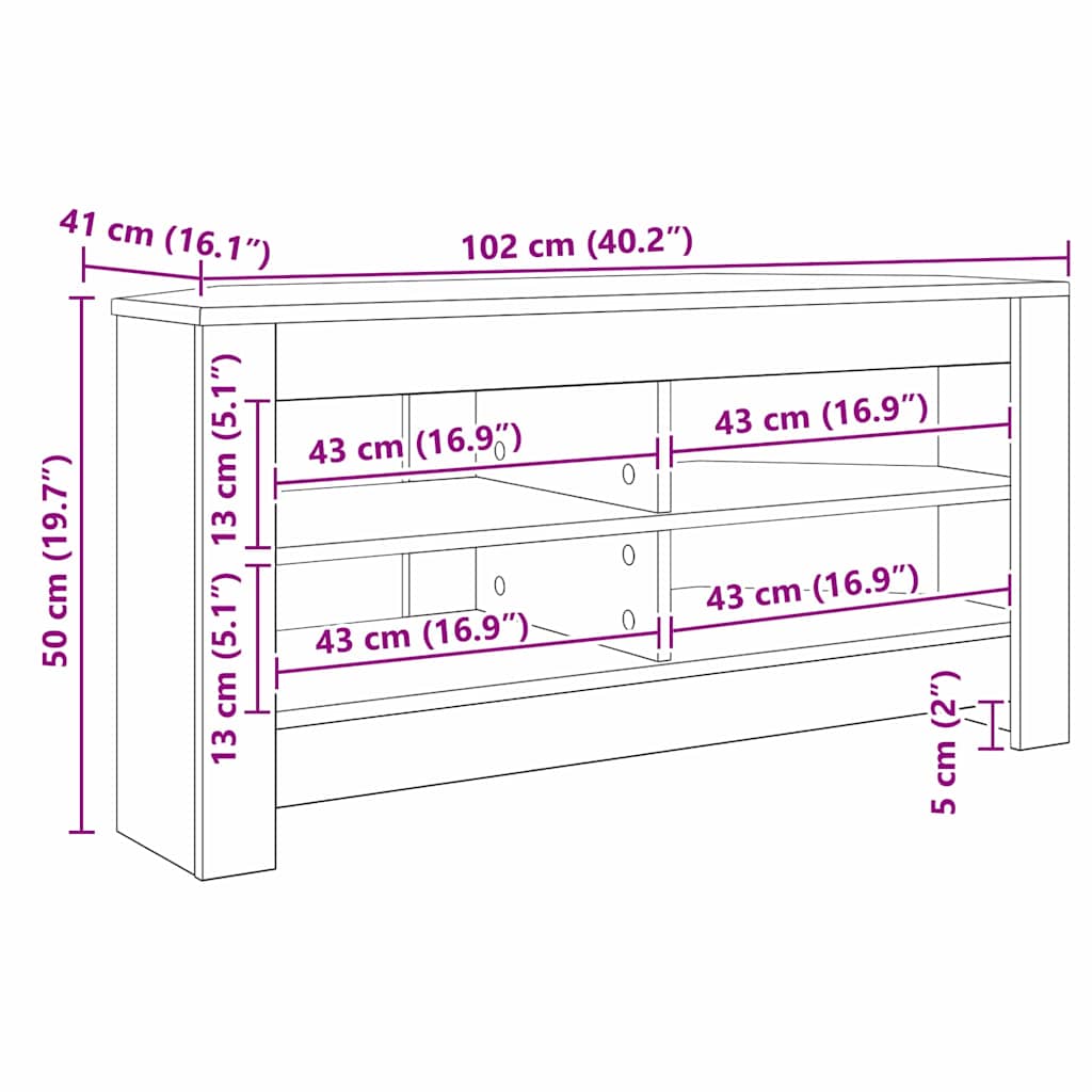 DulapdecoltpentruTV Stejar Sonoma 102 x 40,5 x 45 cm — imaginea 10