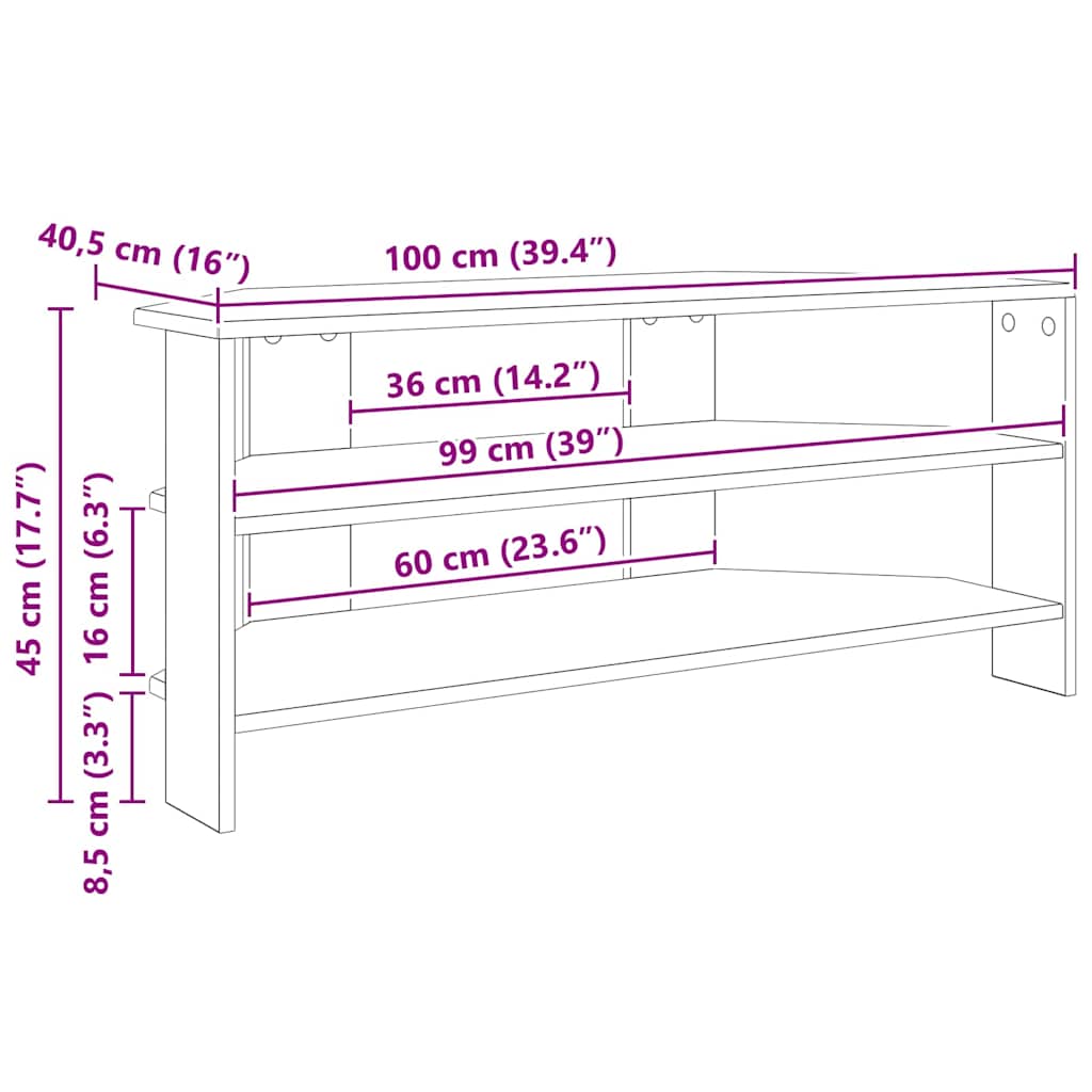 DulapdecoltpentruTV Alb 102x40,5x45cm Lemn compozit — imaginea 10
