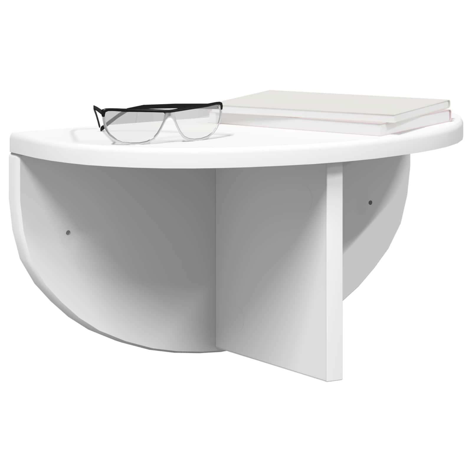 Raft de perete Pe perete Alb 38 x 19 x 19 cm Lemn compozit — imaginea 3