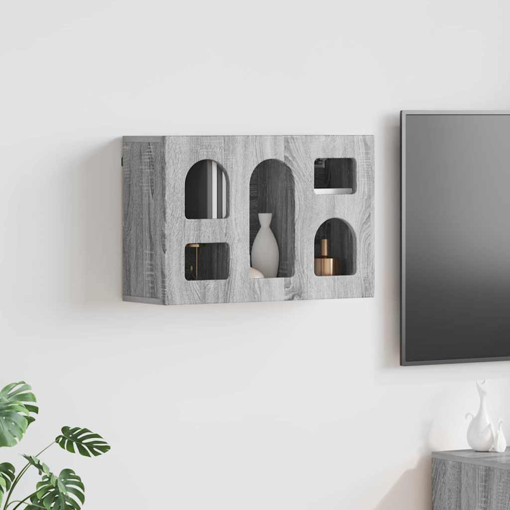 Dulap suspendat Gri Sonoma 60 x 20 x 40 cm Lemn compozit — imaginea 2