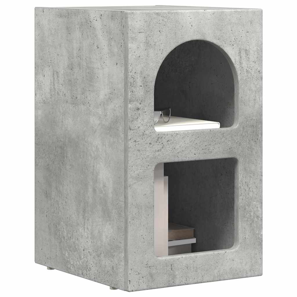 Noptiera 2 pcs Gri din beton 29.5 x 35 x 50 cm Lemn compozit — imaginea 4