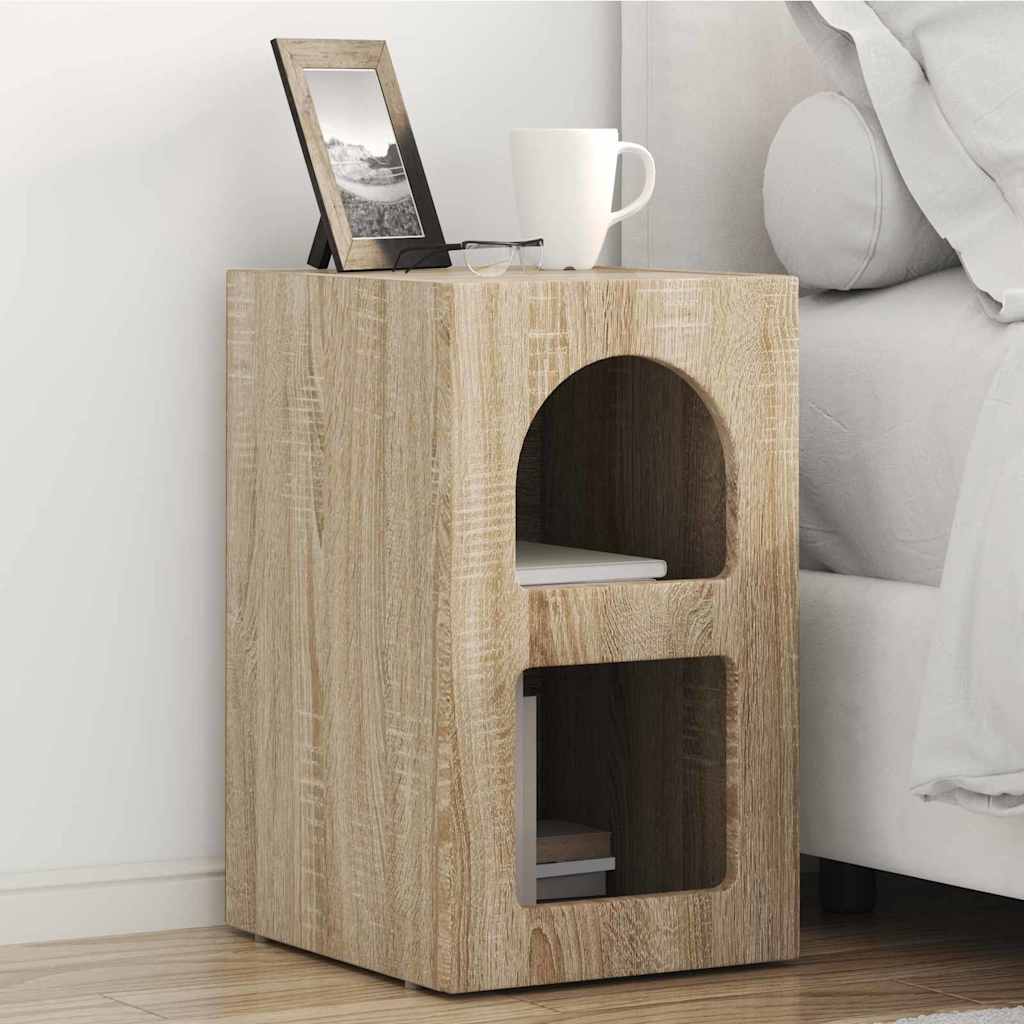 Noptiera Stejar Sonoma 29.5 x 35 x 50 cm Lemn compozit — imaginea 2