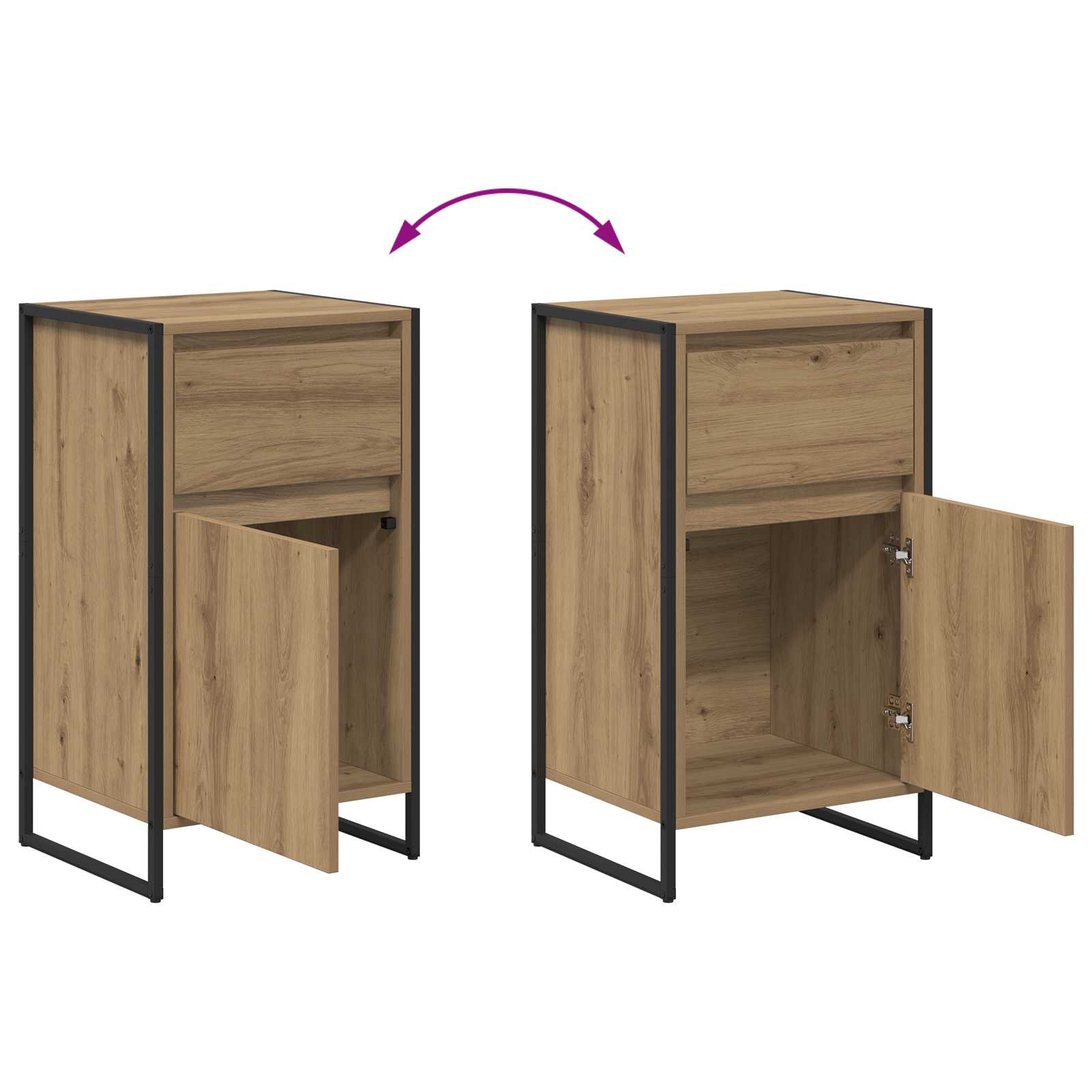 Bufet Stejar artizanal 81 x 36 x 150.5 cm Lemn compozit — imaginea 12