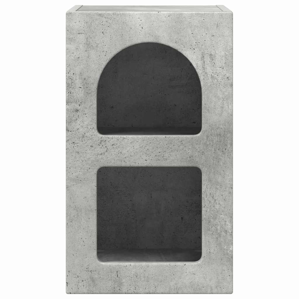 Noptiera 2 pcs Gri din beton 29.5 x 35 x 50 cm Lemn compozit — imaginea 7
