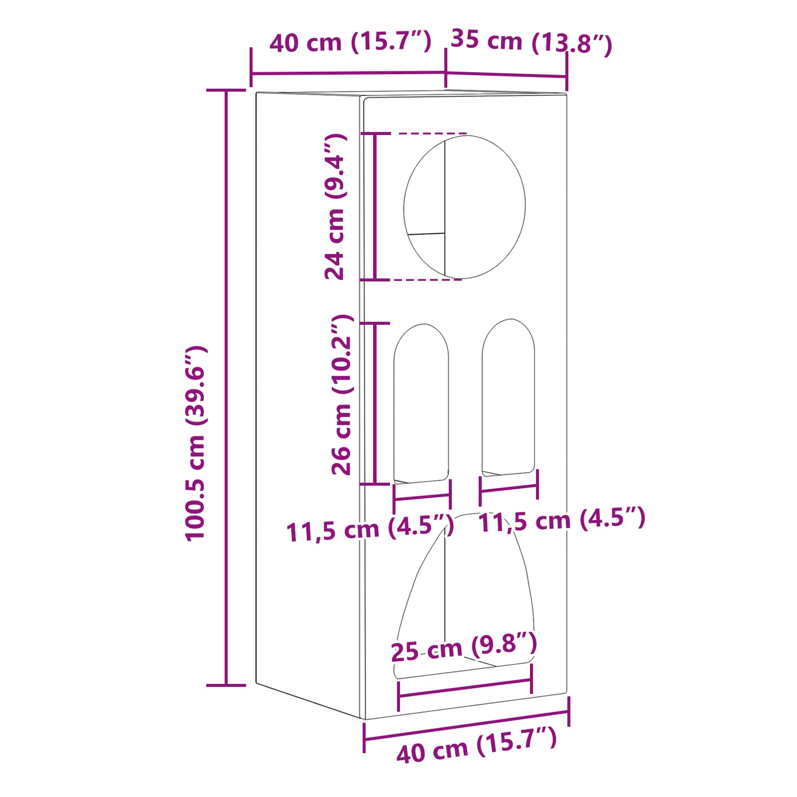 Bufet Negru 40 x 35 x 100.5 cm Lemn compozit — imaginea 12