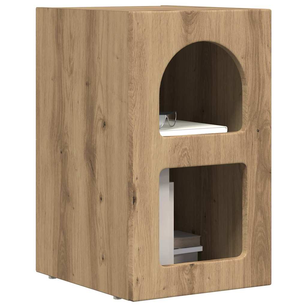 Noptiera Stejar Artizanal 29.5 x 35 x 50 cm Lemn compozit — imaginea 4