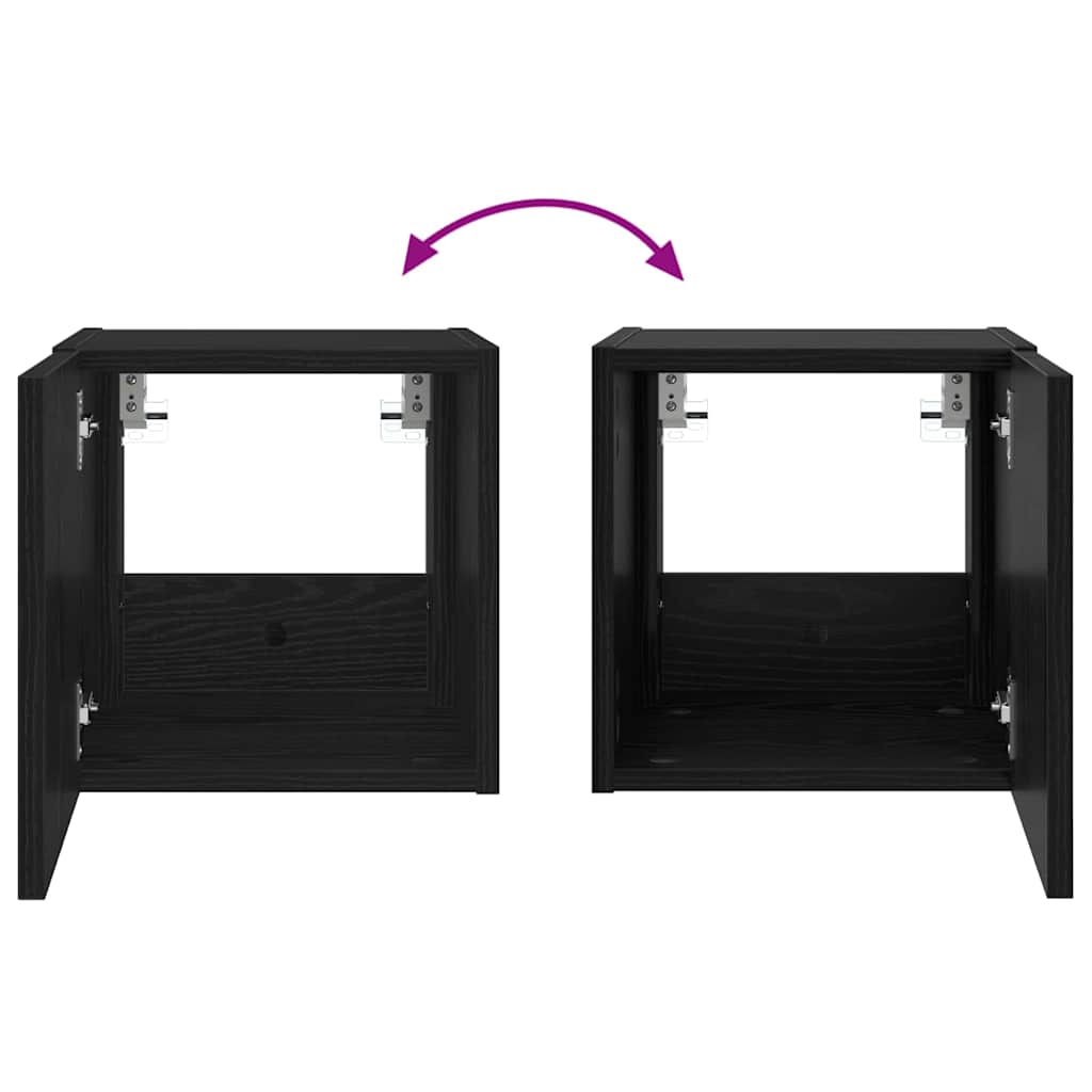 Dulap TV de perete Stejar Negru 30,5 x 35 x 30 cm Lemn compozit — imaginea 13