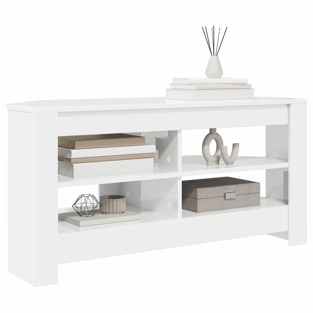 DulapdecoltpentruTV Alb lucios 102 x 40,5 x 45 cm Lemn compozit — imaginea 4