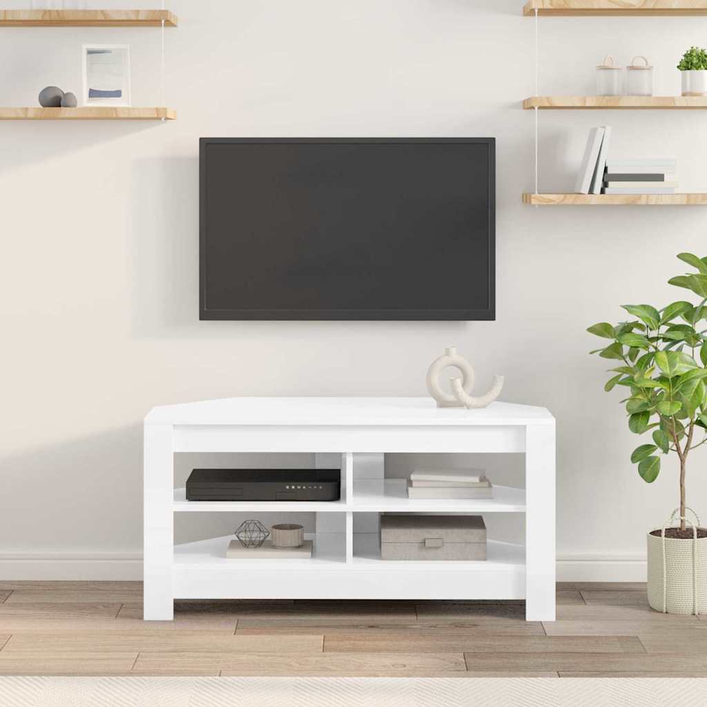 DulapdecoltpentruTV Alb lucios 102 x 40,5 x 45 cm Lemn compozit — imaginea 5