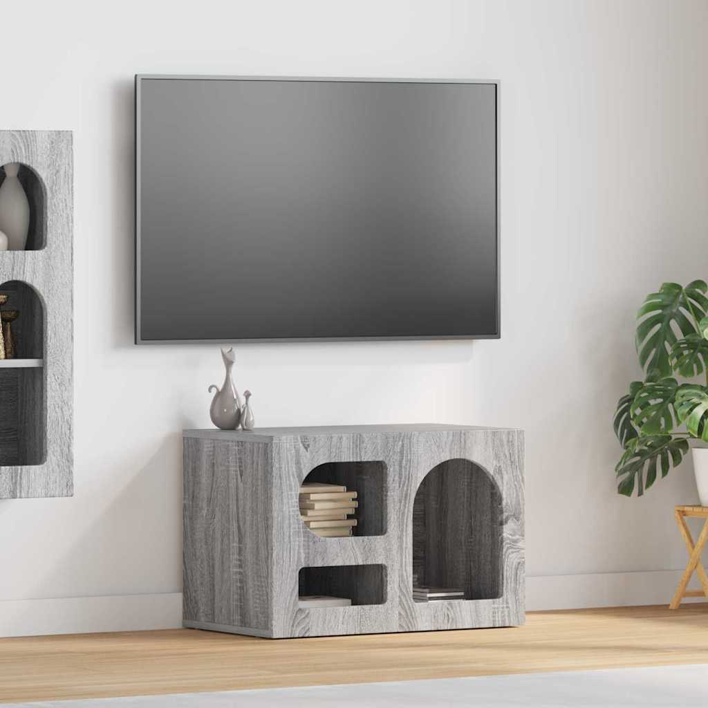 Cabinet TV Gri Sonoma 60 x 35 x 40 cm Lemn compozit — imaginea 2