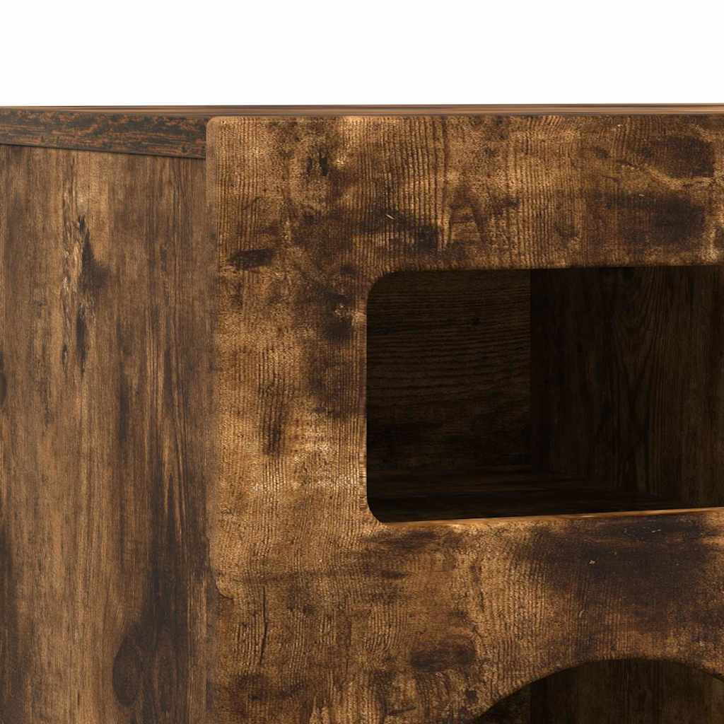 Cabinet TV Stejar fumuriu 80 x 35 x 40 cm Lemn compozit — imaginea 10