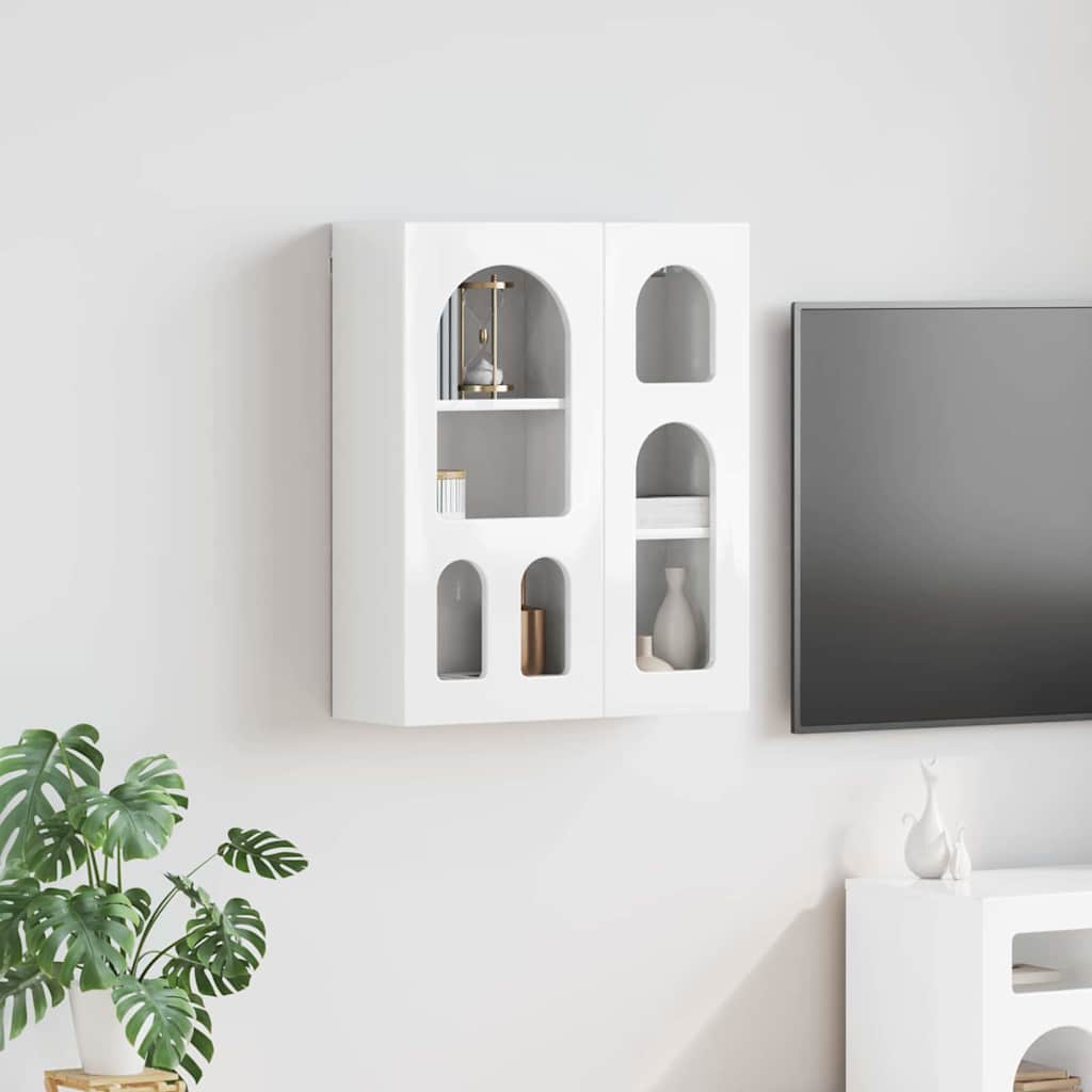 Dulap suspendat Alb lucios 59 x 20 x 71.5 cm Lemn compozit — imaginea 2