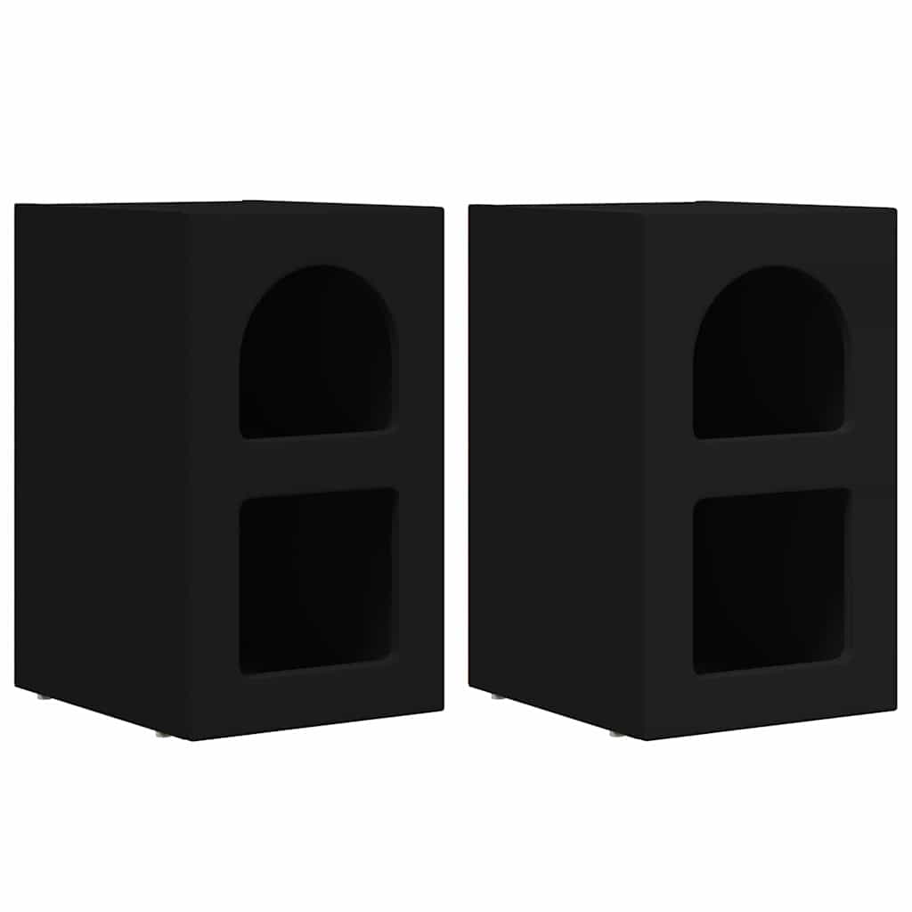 Noptiera 2 pcs Negru 29.5 x 35 x 50 cm Lemn compozit