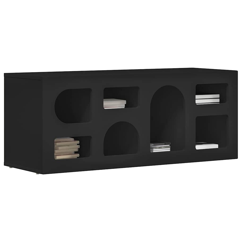 Cabinet TV Negru 100 x 35 x 40 cm Lemn compozit — imaginea 4