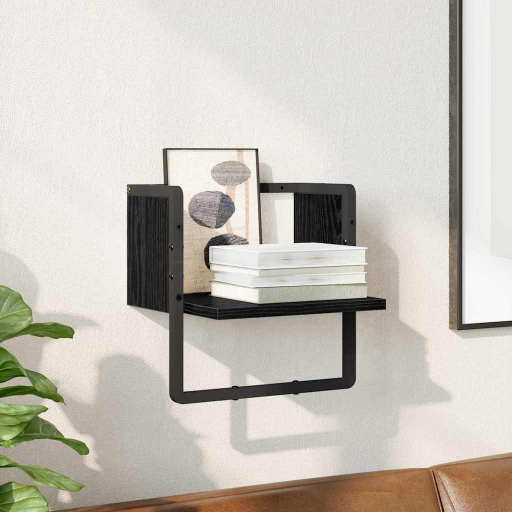 Raft de perete Stejar Negru 30 x 25 x 30 cm Lemn compozit — imaginea 2