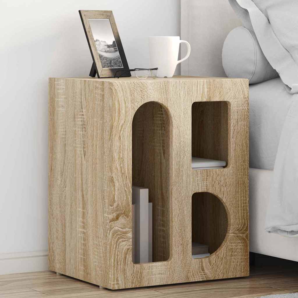 Noptiera Stejar Sonoma 40 x 35 x 50 cm Lemn compozit — imaginea 2