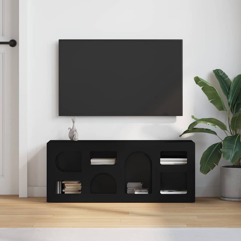 Cabinet TV Negru 100 x 35 x 40 cm Lemn compozit — imaginea 5