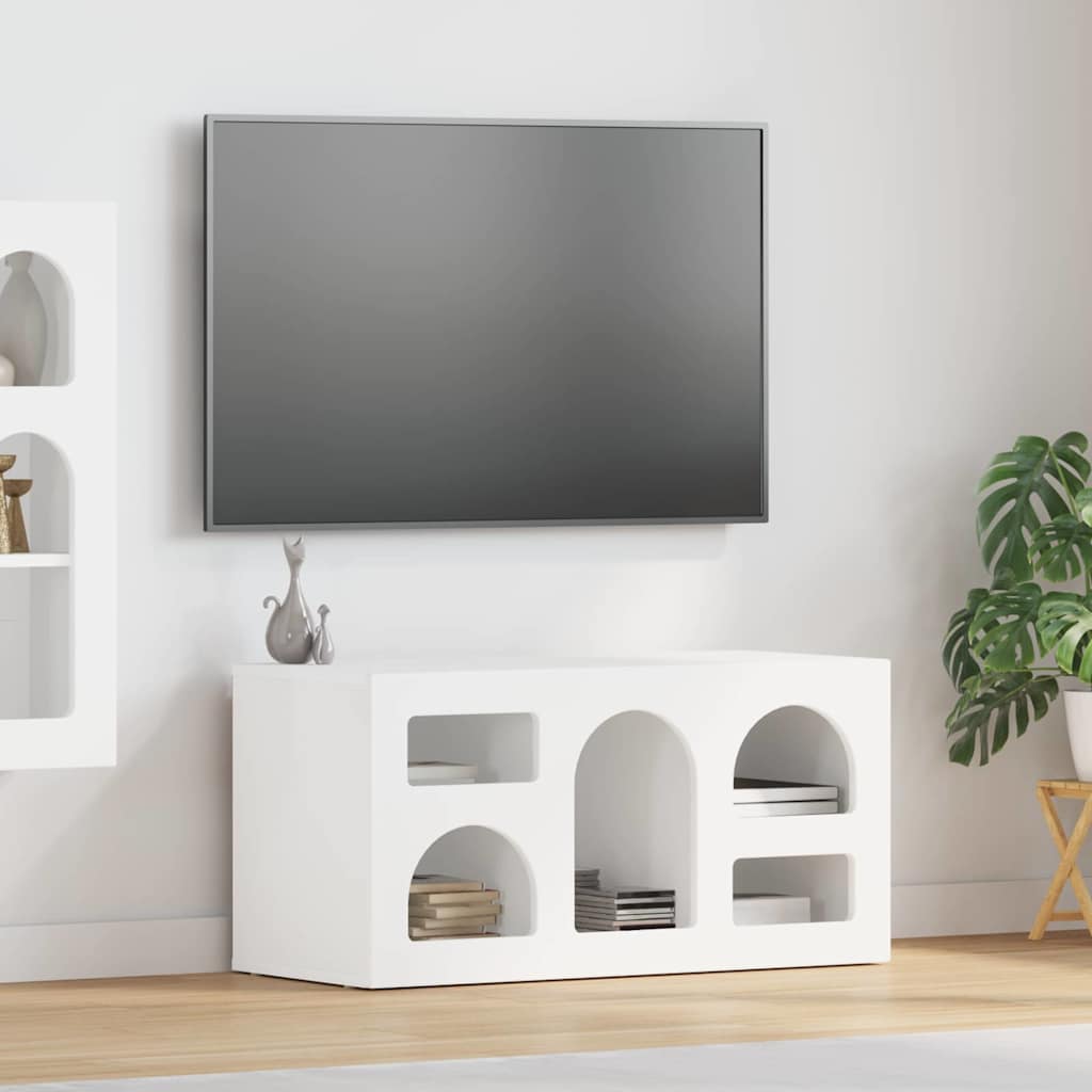 Cabinet TV Alb 80 x 35 x 40 cm Lemn compozit — imaginea 2