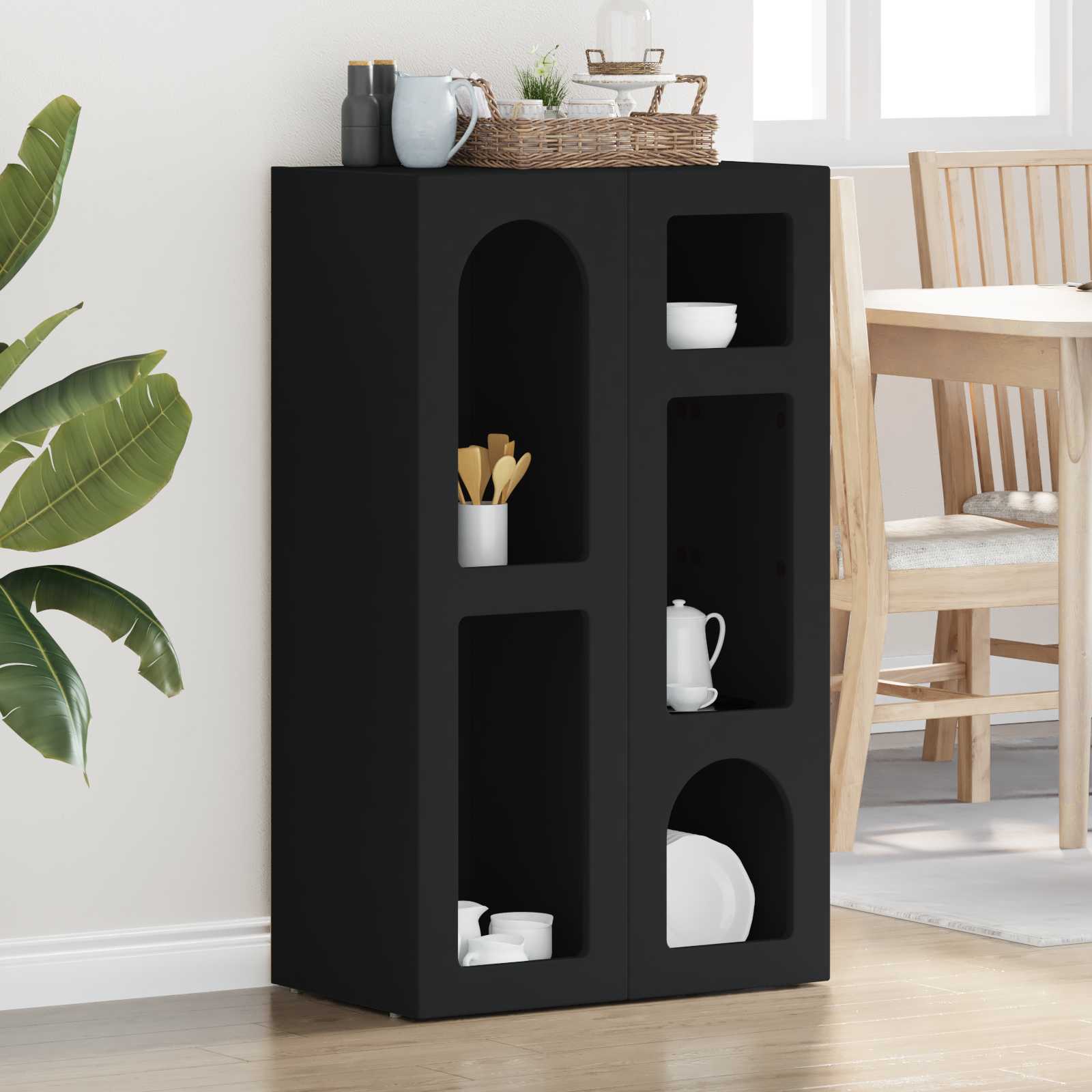 Bufet Negru 59 x 35 x 100,5 cm Lemn compozit — imaginea 3