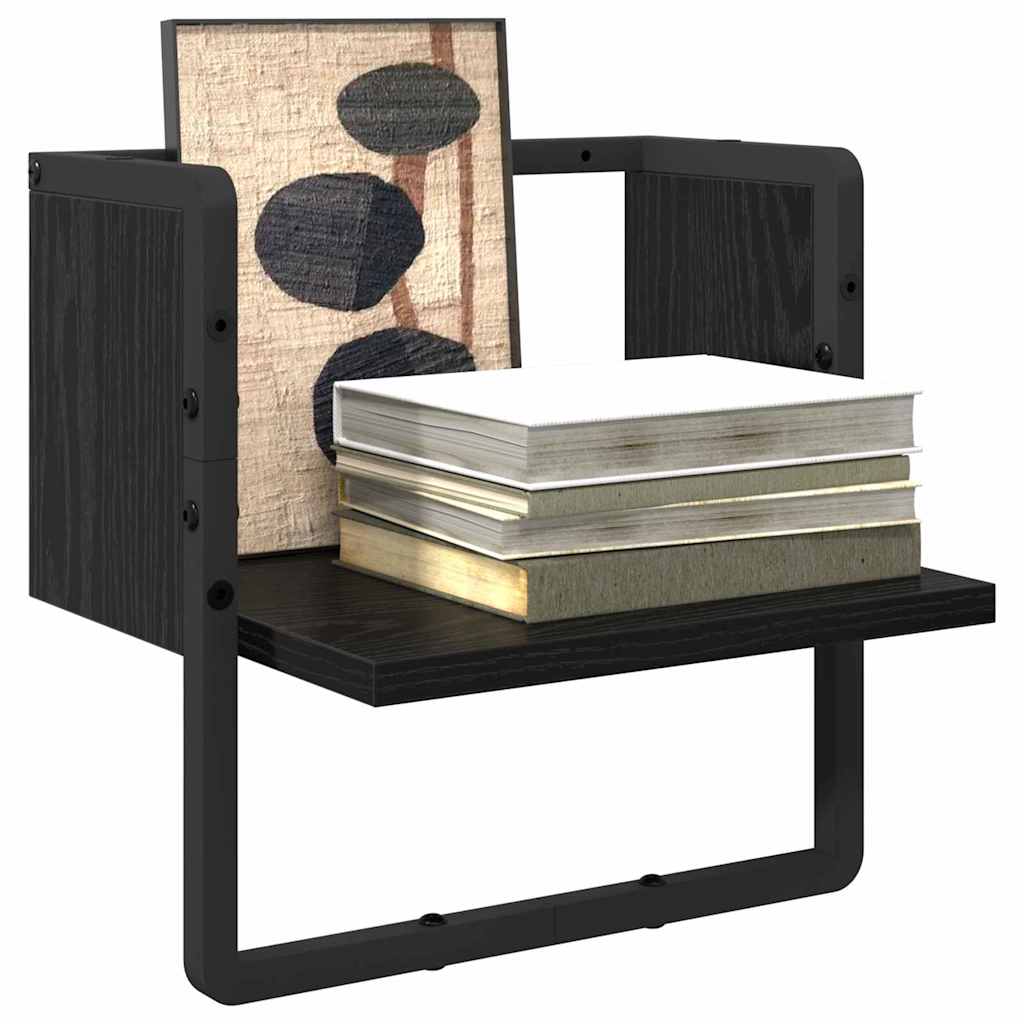 Raft de perete Stejar Negru 30 x 25 x 30 cm Lemn compozit — imaginea 4