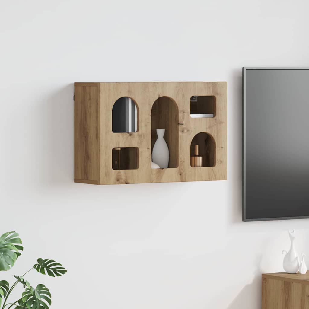 Dulap suspendat Stejar Artizanal 60 x 20 x 40 cm Lemn compozit — imaginea 2