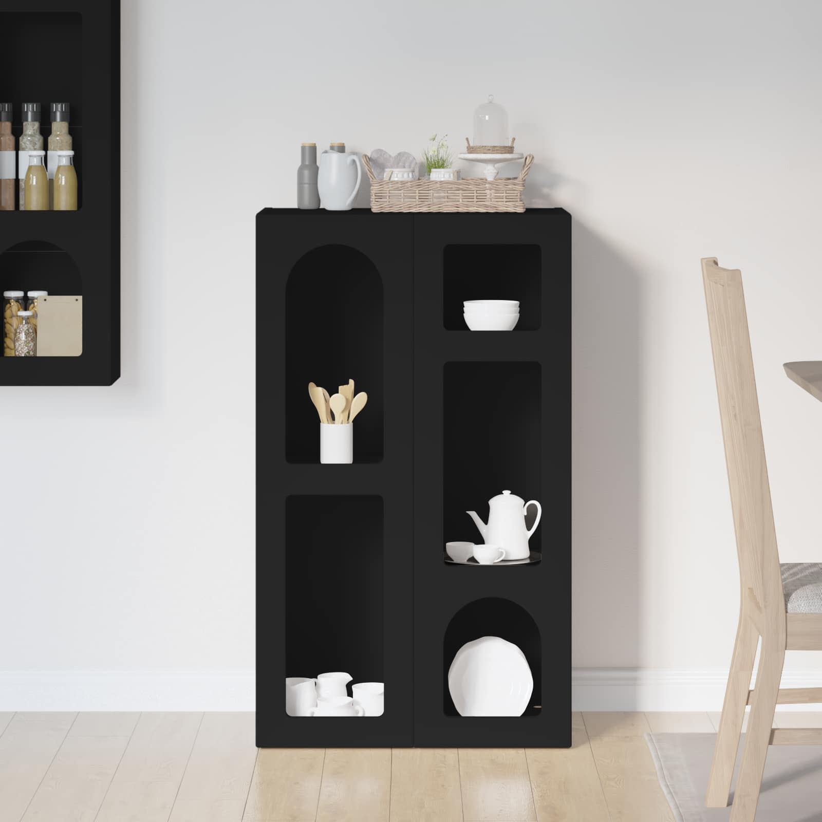 Bufet Negru 59 x 35 x 100,5 cm Lemn compozit — imaginea 4