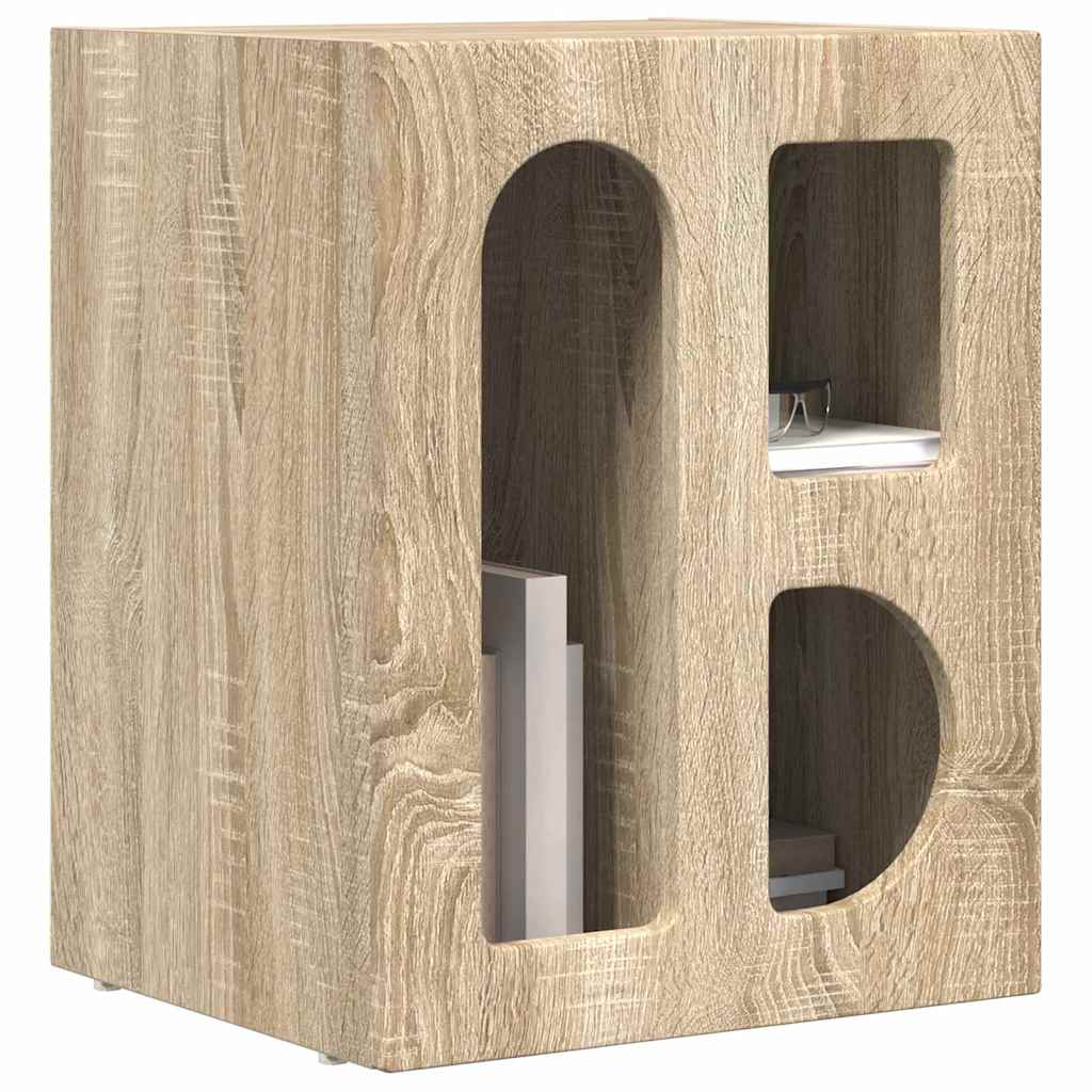 Noptiera Stejar Sonoma 40 x 35 x 50 cm Lemn compozit — imaginea 4