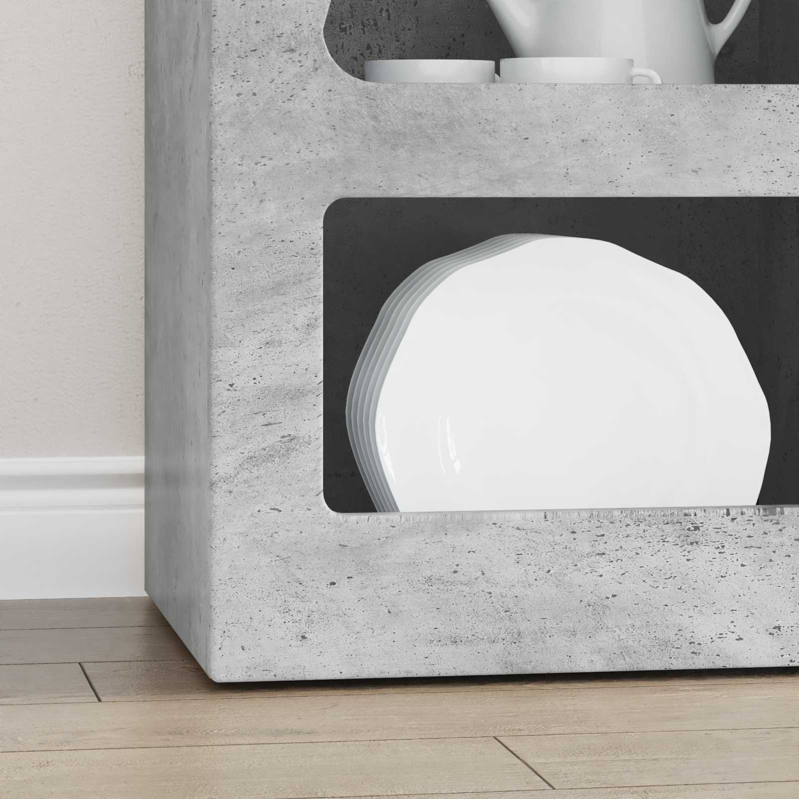 Bufet Gri din beton 40 x 35 x 100,5 cm Lemn compozit — imaginea 5