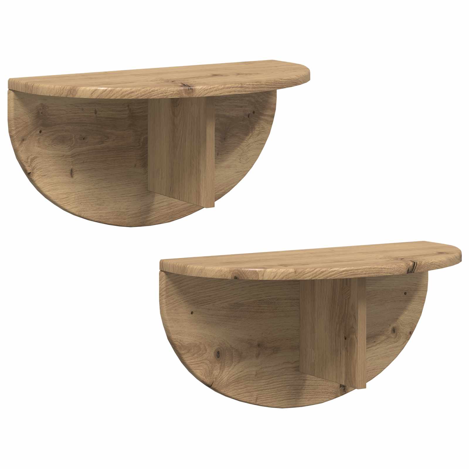 Raft de perete Pe perete 2 pcs Stejar Artizanal 38 x 19 x 19 cm