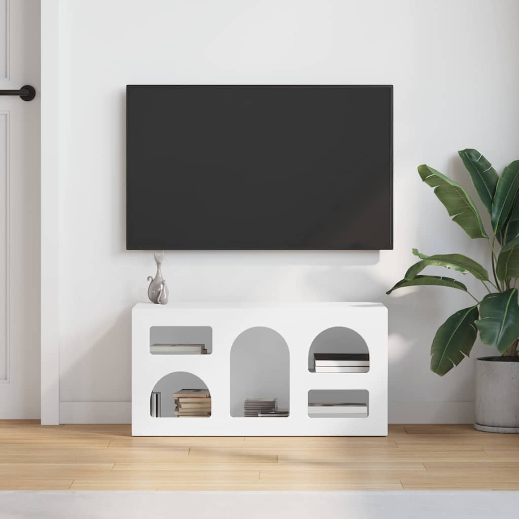 Cabinet TV Alb 80 x 35 x 40 cm Lemn compozit — imaginea 5