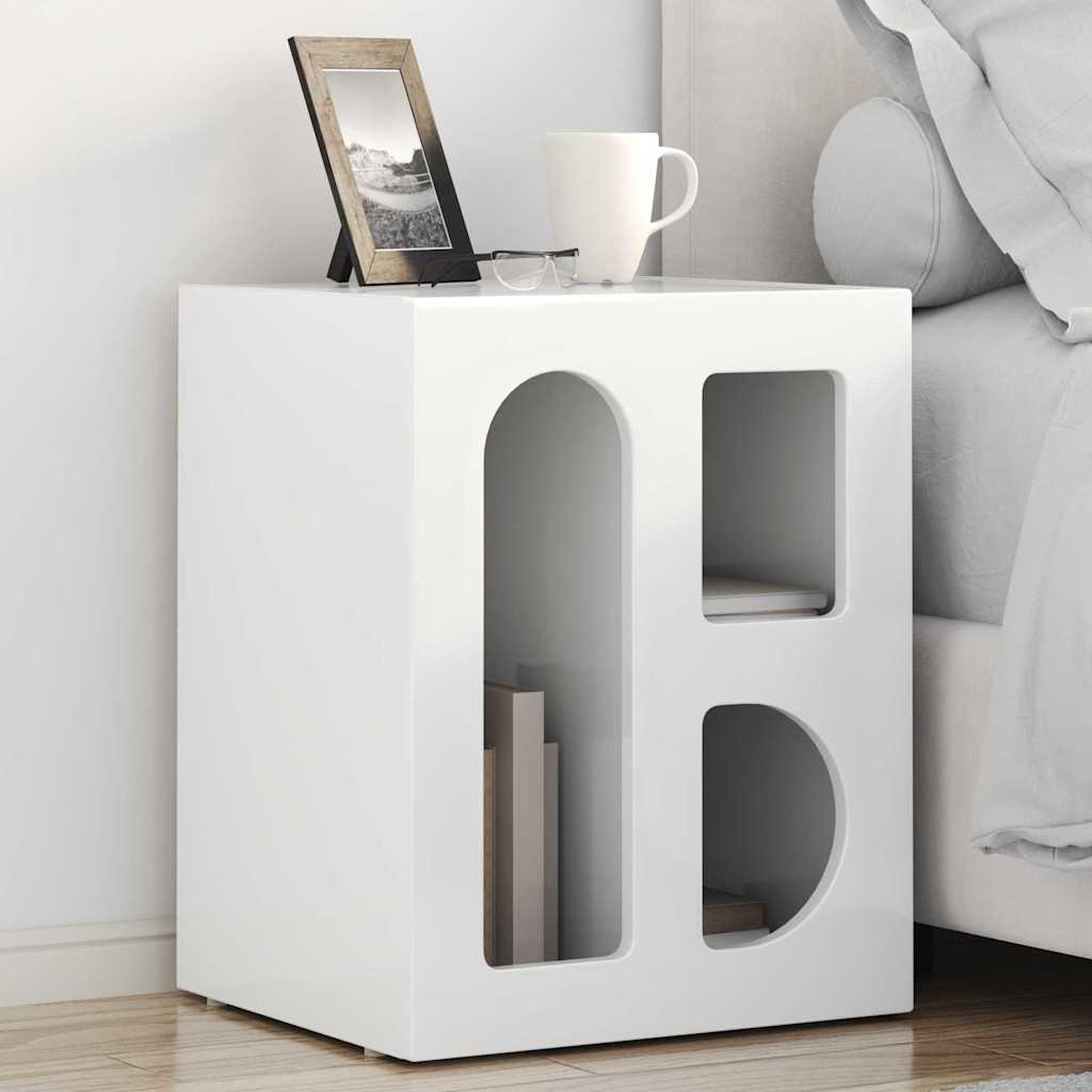 Noptiera 2 pcs Alb lucios 40 x 35 x 50 cm Lemn compozit — imaginea 2