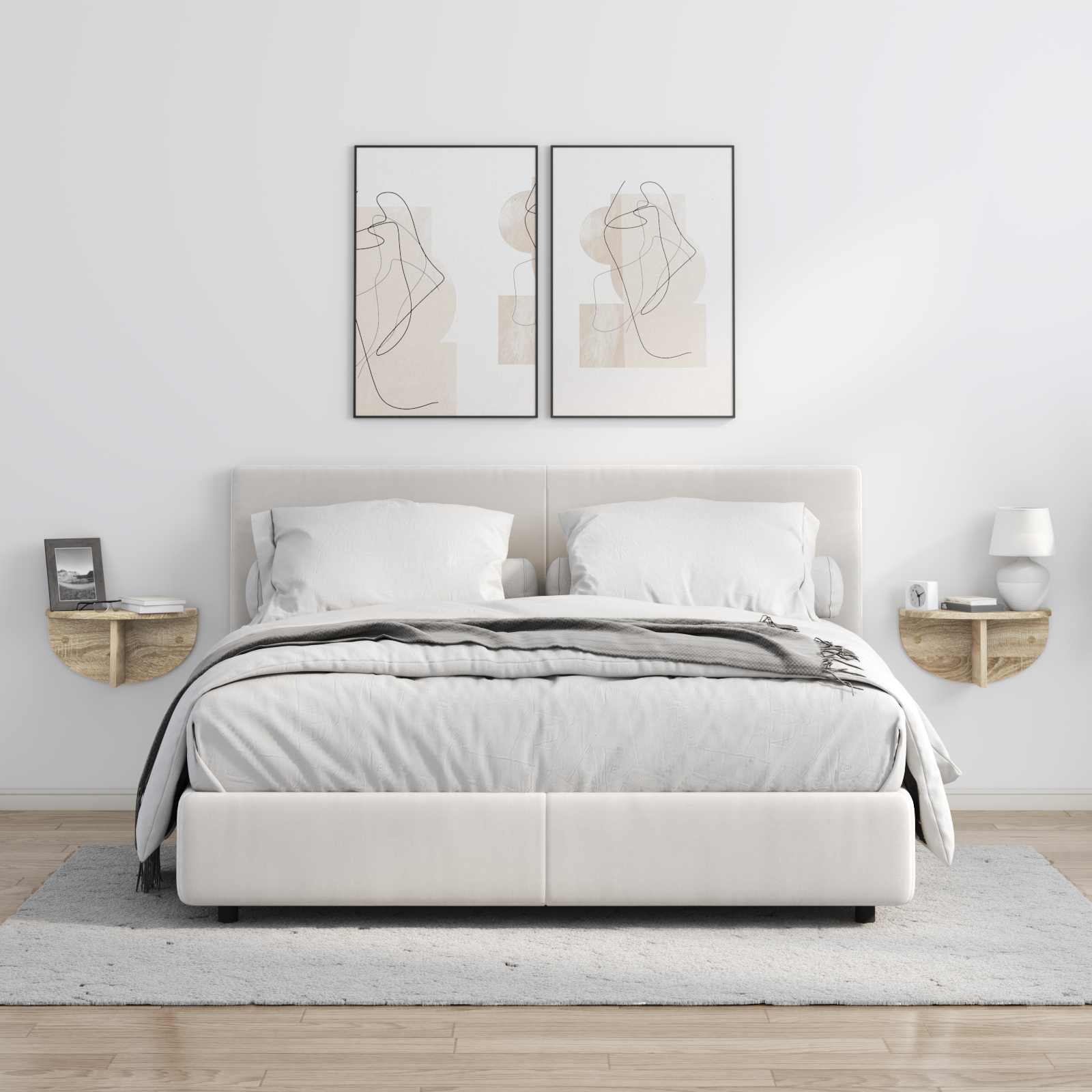Raft de perete Pe perete 2 pcs Stejar Sonoma 38 x 19 x 19 cm — imaginea 4