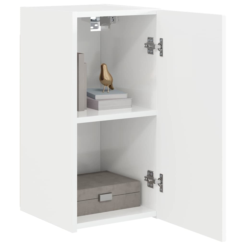 Dulap TV de perete Alb Lucios 30 x 31 x 60 cm Lemn compozit — imaginea 4
