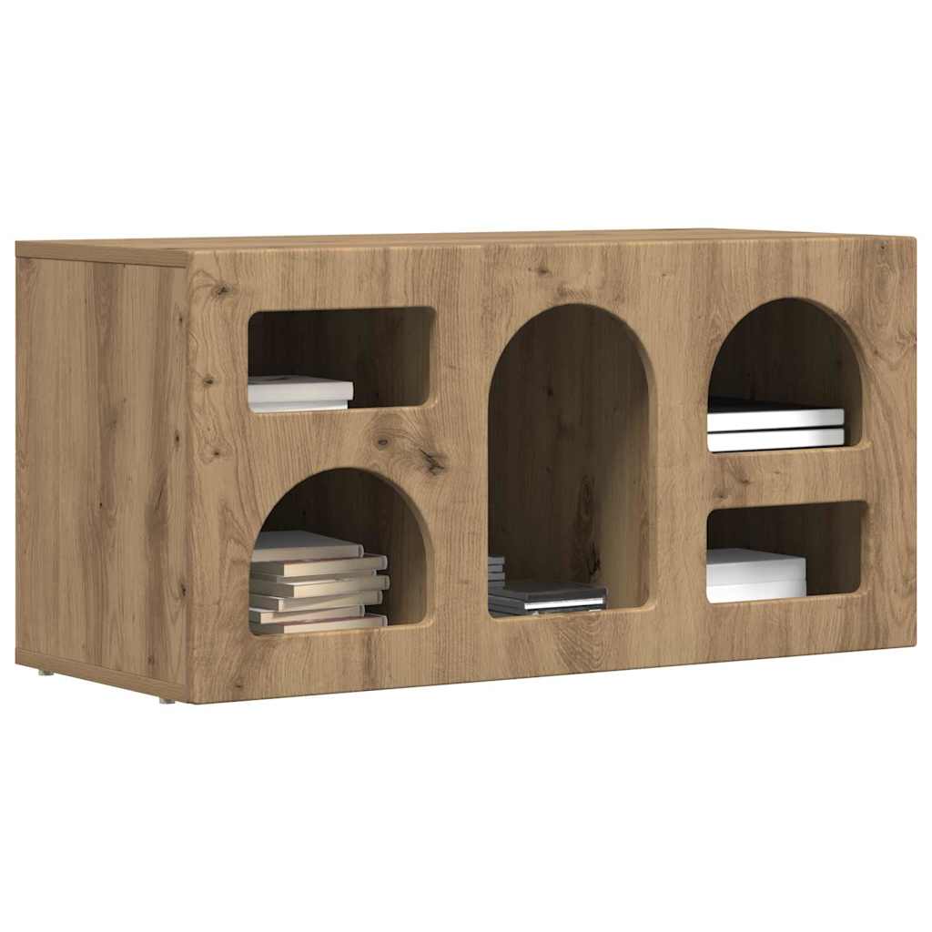 Cabinet TV Stejar Artizanal 80 x 35 x 40 cm Lemn compozit — imaginea 4