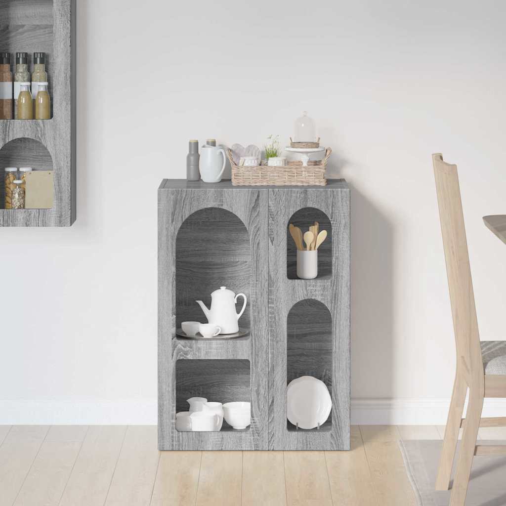 Bufet Gri Sonoma 59 x 35 x 80.5 cm Lemn compozit — imaginea 5